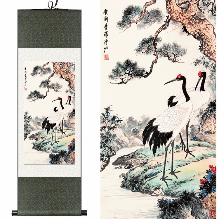 松鹤延年国画 by puyi