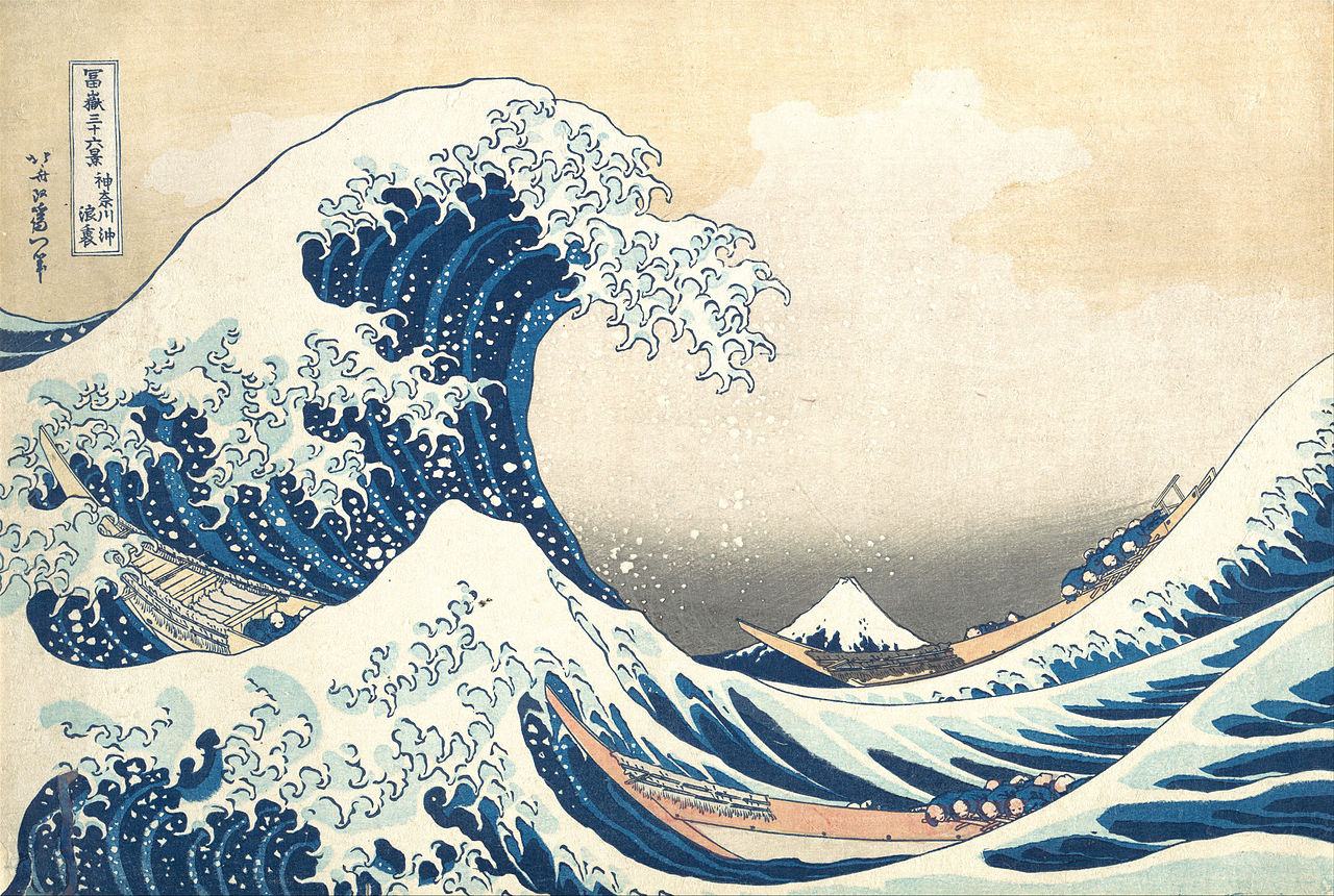 The Great Wave off Kanagawa woodblock print